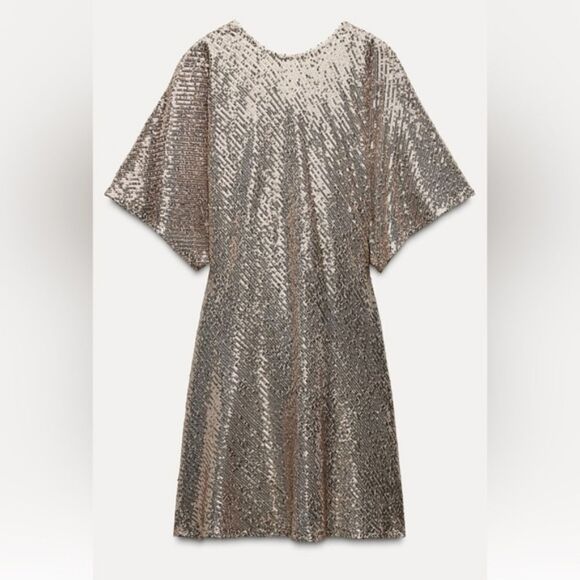 NWT ZARA Short SequinβDress - Picture 8 of 13